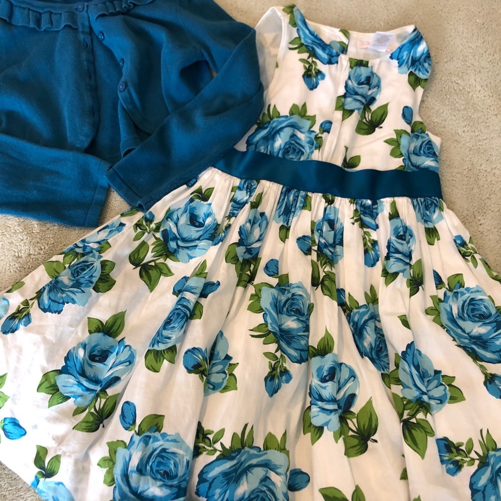 Janie and Jack summer rose size 4 dress cardigan